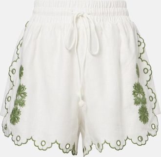 Farm Rio Broderie anglaise linen shorts