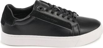 Calvin Klein Schoenen, Dames, Zwart, 37 EU, Leer, Zwarte Leren Sneaker Stijlvol Ontwerp