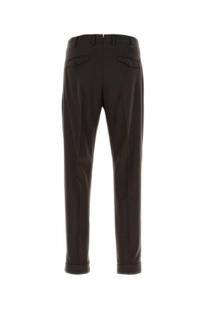 Pantaloni Torino Mens Dark Brown Stretch Wool Blend Pant Moro Pantaloni Trousers