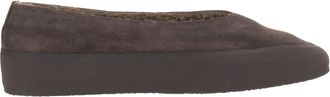 Le Monde Beryl Tapered Toe Suede Flats With Shearling Lining