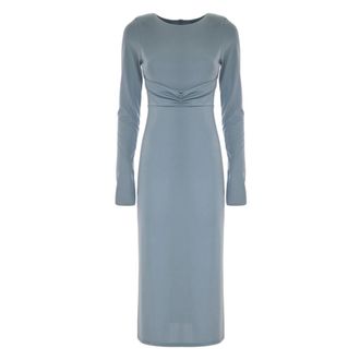 Kocca Party Dresses, female, Green, Size: S Elegant Draped Waist Long Dress