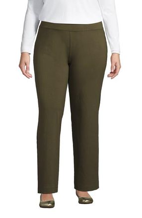 Lands End Starfish Mid Rise Straight Leg Pants in Forest Moss at Nordstrom, Size 2X