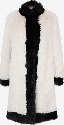 Twinset Zweifarbiger Dreiviertel-Mantel aus Kunstpelz