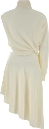 Alaia Womens Dress Beige Virgin Wool