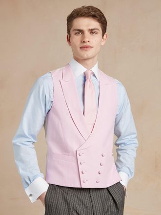 Oliver Brown Double Breasted Linen Waistcoat - Pink