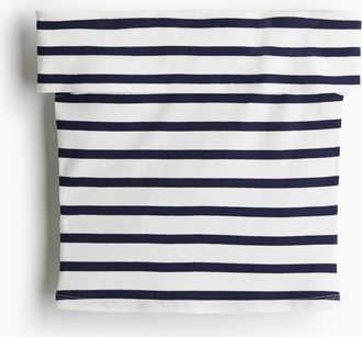 H&M Geripptes Off-Shoulder-Top - White