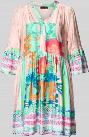 Miss Goodlife Relaxed Fit Minikleid aus reiner Viskose Modell Love in Rosa, Gr&ouml;&szlig;e XL