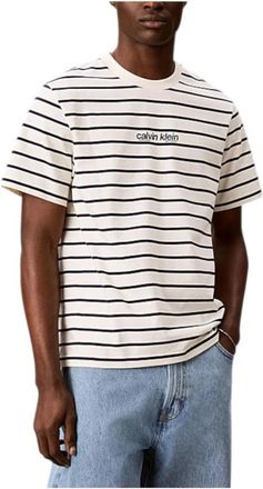 Calvin Klein T-shirts - Heren - T-shirts - Beige - XL - Katoen - Tops