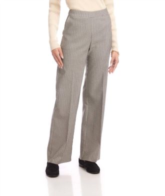 Karen Kane Plaid Straight Leg Trousers In Check