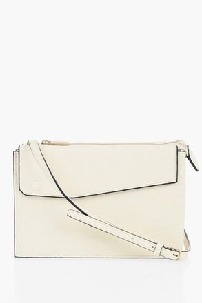 Valextra Hammered Leather Shoulder Bag with Gold-Tone Closure Valextra