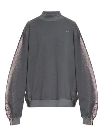 Diesel high-neck shimmering-sleeves sweater - Grey