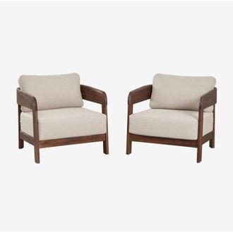 Sklum Pack De 2 Sillones En Madera De Acacia Uleno Sklum