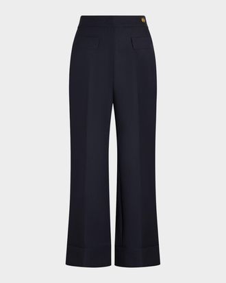 C&acirc;llas Milano Brody Wool Canvas Cropped Wide-Leg Pants