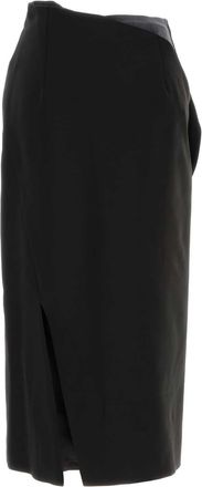 Jil Sander Silk-and-Wool Wrap Skirt - Black
