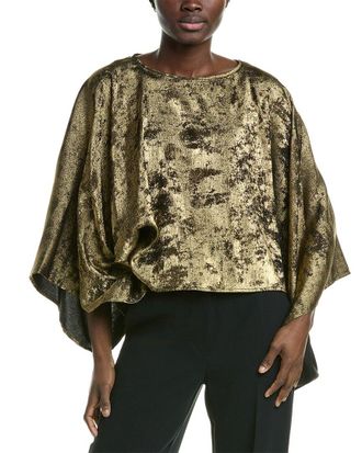 Anne Klein Foiled Georgette Extreme Kimono Sleeve Top