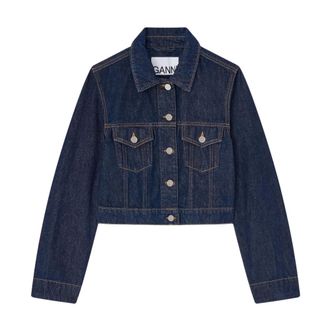 Ganni Dames, Jassen, Blauw, Maat: XL Denim