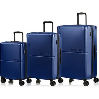 Champs Luggage Earth 3-Piece Wheeled Luggage Set in Navy at Nordstrom Rack