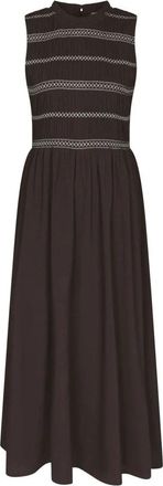 Neo Noir Midi Jurk - Dames - Casual kleedjes - Bruin - L - Kleedjes