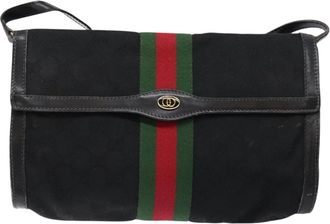 Gucci Ophidia Black Canvas Shoulder Bag (Pre-Owned)