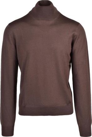 Gran Sasso Truien & Vesten, Heren, Bruin, XL, Wol, Ciclista Turtleneck