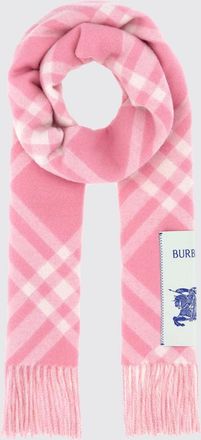 Burberry 100% Cashmere Scarf with Check Pattern and Embroidered Logo