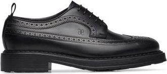 Fabi Klassieke Zwarte Oxford Leren Schoenen - Heren - Nette schoenen - Zwart - 40 EU - Leer - Schoenen