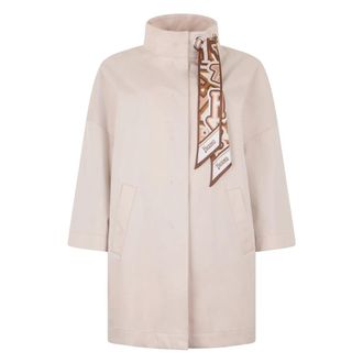 Herno Light Jackets, female, Beige, Size: M Elegant Jacket with High Collar