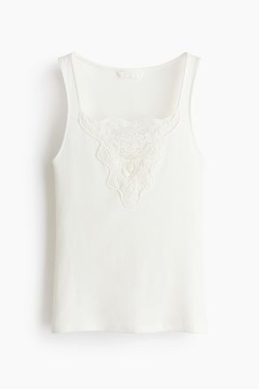 H&M Top mit Spitze - Weiss
