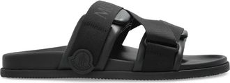 Moncler Sandali slides in pelle - Nero