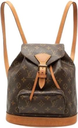 Louis Vuitton Pre-owned Montsouris MM - Dames - Vintage Rugzakken - Bruin - ONE Size - Vintage