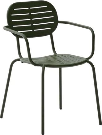 K Home Stapelbarer Design Gartenstuhl Bray mit Armlehnen, Dunkelgrün