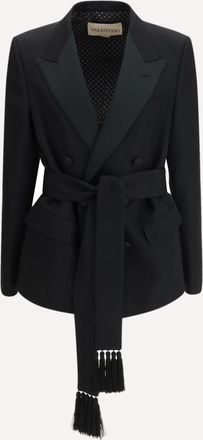 Valentino Blazer doppiopetto in lana vergine con cintura Man 46