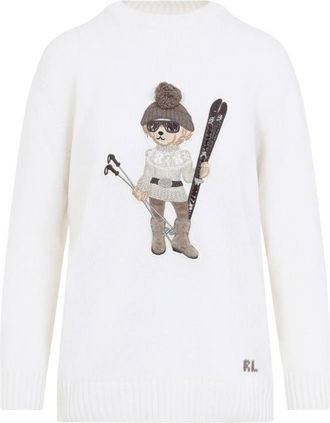 Ralph Lauren Maglione in cashmere Polo Bear - - Knitwear - Donna - Bianco - S