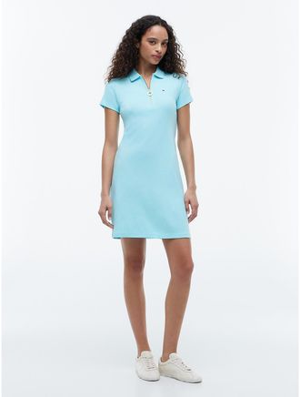 Tommy Hilfiger Womens Zip Polo Dress - Blue - XXL