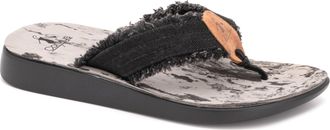 Corkys Footwear Womens Shaved Ice Frayed Edge Flip Flops In Black