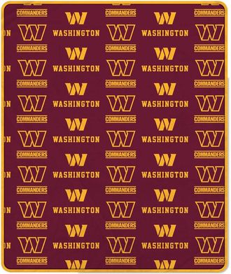 Pegasus Sports Washington Commanders Nfl Team Repeating Logo Fleece Throw
