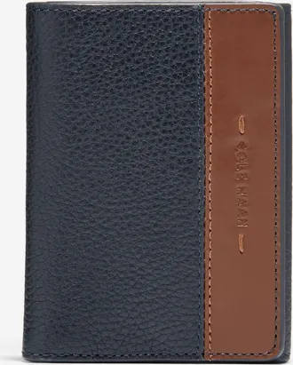 Cole Haan Mens Two Tone Z-Fold Wallet - Blue