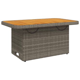 vidaXL Mesa De Jard&iacute;n Rat&aacute;n Sint&eacute;tico Y Madera Acacia Gris 90x55x71 Cm Vidaxl