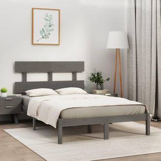 vidaXL Vidaxl - Estructura De Cama De Madera Maciza De Pino Gris 200x200 Cm