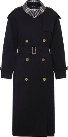 Burberry Black Castelford Cotton Trench-Donna