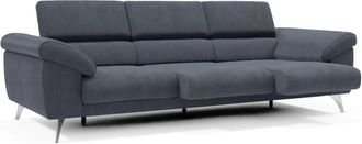 Divani.Store Sof&aacute; con 3 asientos reposabrazos con arc&oacute;n 265 cm azul pizarra