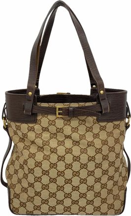 Gucci Brown Canvas Tote Bag (Pre-Owned)