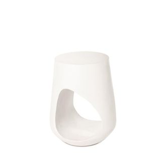 Koketto Home Mesa auxiliar redonda en madera de mango 33cm en blanco