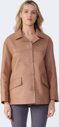 FURNIQ Colette Leather Jacket in Mocha Brown at Nordstrom, Size X-Small