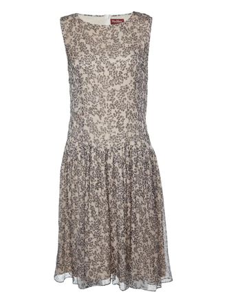 Max Mara silk printed mini dress - Neutrals