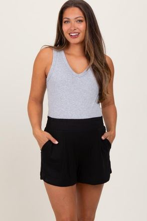 Pinkblush Basic Rounded Hem Shorts in Black at Nordstrom, Size Medium