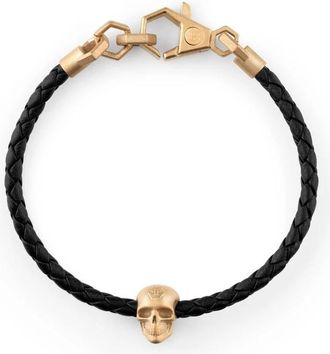 Philipp Plein Leren Armband - Heren - Armbanden - Zwart - ONE Size - Leer - Accessoires