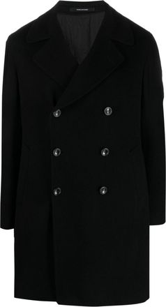 Tagliatore double-breasted notched-lapels coat - men - Cashmere/Virgin Wool/Cupro - 46 - Black