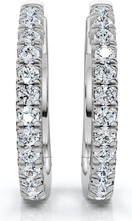 Pompeii3 Small Diamond Hoop Earrings 14k White or Yellow Gold Lab Grown 1/2 Tall
