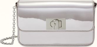 Furla 1927 Borsa Mini M Color Silver Argento Tessuto A Specchio Donna